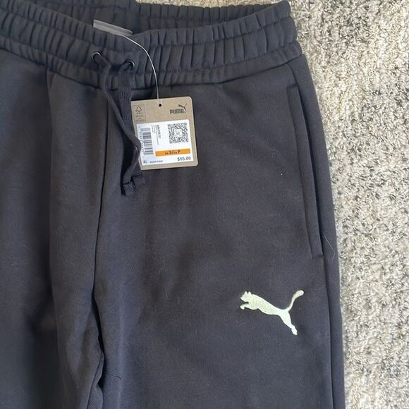 NWT Men's Puma Joggers Sweatpants Black Size Small Pockets Fleece - Picture 3 of 9